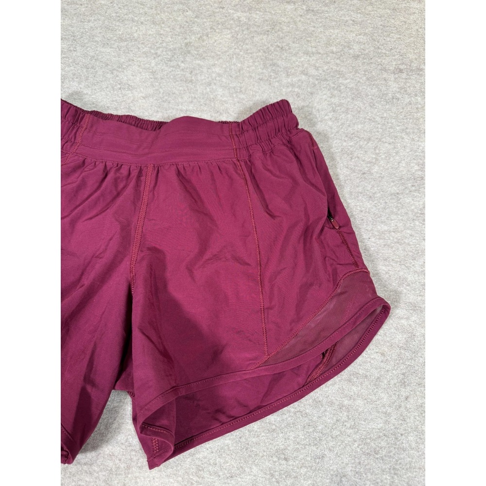 Lululemon Running Shorts Womens 4 Purple Lined Zip Pocket Mesh 3 In Split Hem - Picture 3 of 15
